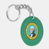 Das Design der Staatsflagge in Washington Schlüsselanhänger (Vorderseite links)