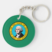 Das Design der Staatsflagge in Washington Schlüsselanhänger (Rückseite)