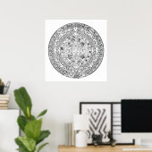 Das Design des aztec Sun Calendar Circle Stone Poster (Heimbüro)