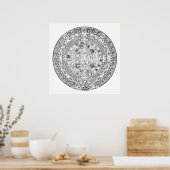 Das Design des aztec Sun Calendar Circle Stone Poster (Küche)