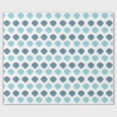 Das Design des Designers Blue Seashells Pattern Oc Geschenkpapier (Flach)