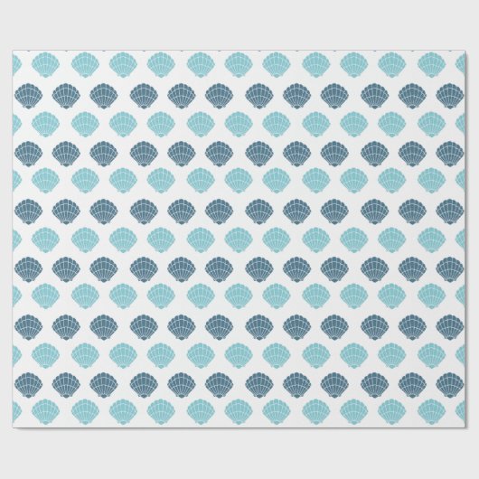 Das Design des Designers Blue Seashells Pattern Oc Geschenkpapier (Flach)