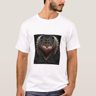 Das Design des Herzens wird mit dem richtigen Erge T-Shirt