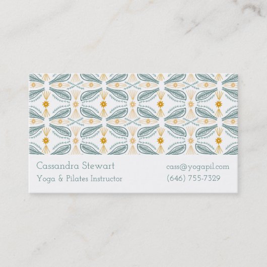 Das Design des Musters wird von Hand gezeichnet. G Visitenkarte (Vorderseite)