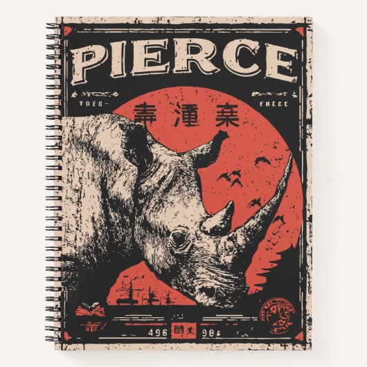 Das Design des Rhinoceros Wildlife Powers Notizblock (Vorderseite)