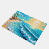 Das Design des Sunlit Beach Waves Fußmatte (Schrägansicht)