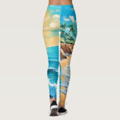 Das Design des Sunlit Beach Waves Leggings (Rückseite)