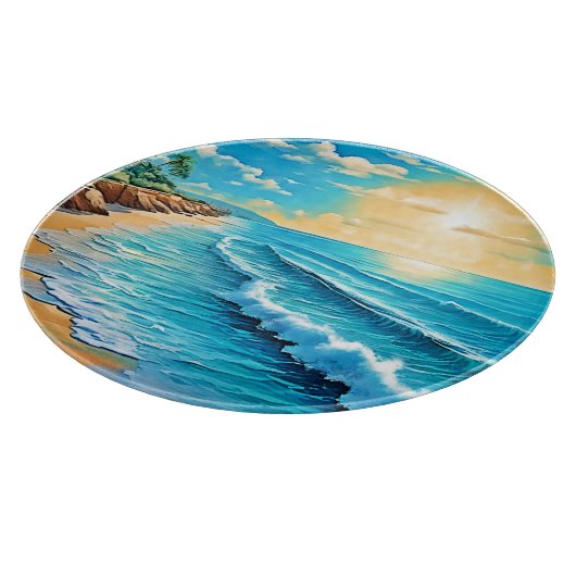 Das Design des Sunlit Beach Waves Schneidebrett (Ecke)