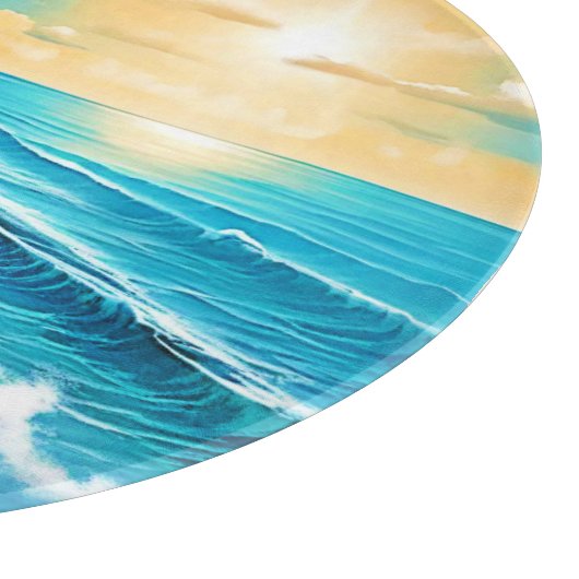 Das Design des Sunlit Beach Waves Schneidebrett (Ecke)