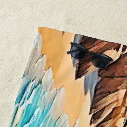 Das Design des Sunlit Beach Waves Strandtuch (Beispiel)