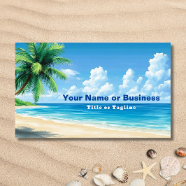 Das Design des tropischen Palmenbaums an der Küste Visitenkarte