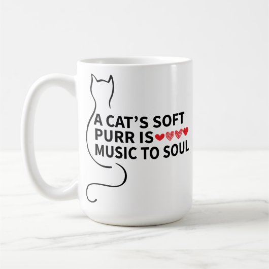 Das Design einer lustigen Katze, Cat's Purr ist Mu Kaffeetasse (Links)