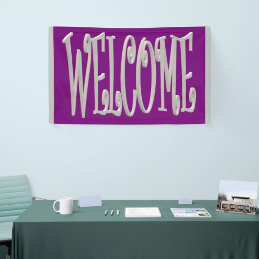 Das Design ist grau und lila Banner (Messeveranstaltung)