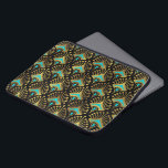 Das Design ist in Gold und Blau gehalten Laptopschutzhülle<br><div class="desc">Das Design ist in Gold und Blau gehalten und ist nahtlos auf einem wechselbaren schwarzen Hintergrund.</div>