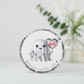 Das Design-Muster von Silver Ghost Valentine Feiertagskarte (Stehend Vorderseite)