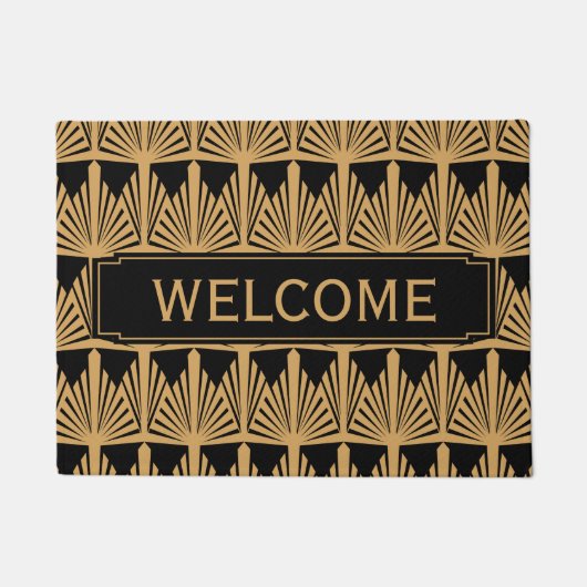 Das Design und die Gestaltung im Schwarz-Déco-Stil Fußmatte (Vorderseite)