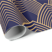 Das Design von "Gold und Blau" Geschenkpapier (Rolleneckpunkt)