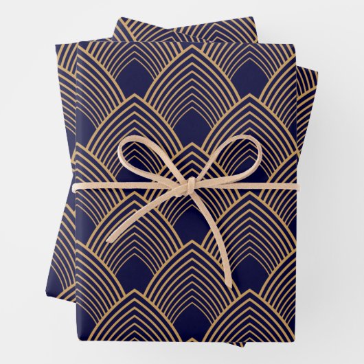 Das Design von "Gold und Blau" Geschenkpapier Set (Beispiel)