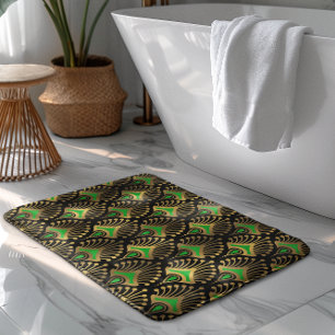 Das Design von Gold und Green Art Deco Badematte