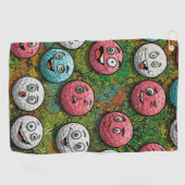 Das Design von lustigen und absurden Golfballs Golfhandtuch (Horizontal)