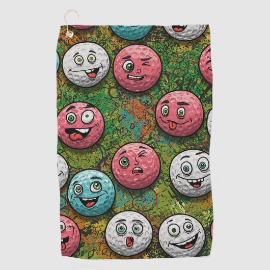 Das Design von lustigen und absurden Golfballs Golfhandtuch (Vorderseite)