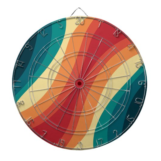 Das Design von mehrfarbigen Retrowellen Dartscheibe (vorne)