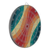 Das Design von mehrfarbigen Retrowellen Dartscheibe (Vorderseite Links)