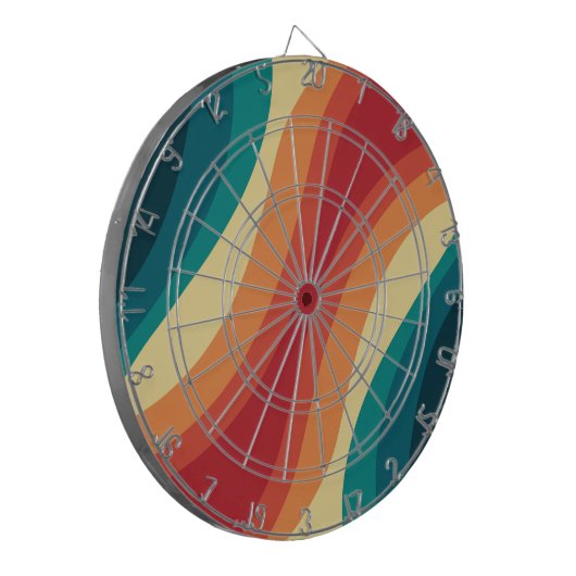 Das Design von mehrfarbigen Retrowellen Dartscheibe (Vorderseite Links)