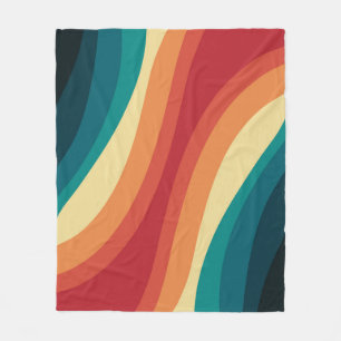 Das Design von mehrfarbigen Retrowellen Fleecedecke