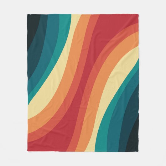 Das Design von mehrfarbigen Retrowellen Fleecedecke (Vorderseite)