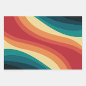 Das Design von mehrfarbigen Retrowellen Geschenkpapier Set (Vorderseite 3)