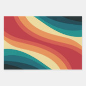 Das Design von mehrfarbigen Retrowellen Geschenkpapier Set (Vorderseite 2)
