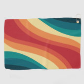 Das Design von mehrfarbigen Retrowellen Golfhandtuch (Horizontal)