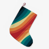 Das Design von mehrfarbigen Retrowellen Kleiner Weihnachtsstrumpf (Vorderansicht (hängend))