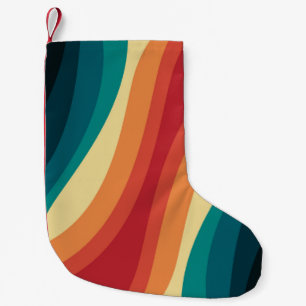 Das Design von mehrfarbigen Retrowellen Kleiner Weihnachtsstrumpf