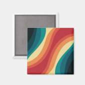 Das Design von mehrfarbigen Retrowellen Magnet (Vorderseite/Rückseite)