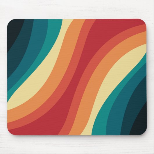 Das Design von mehrfarbigen Retrowellen Mousepad (Vorne)