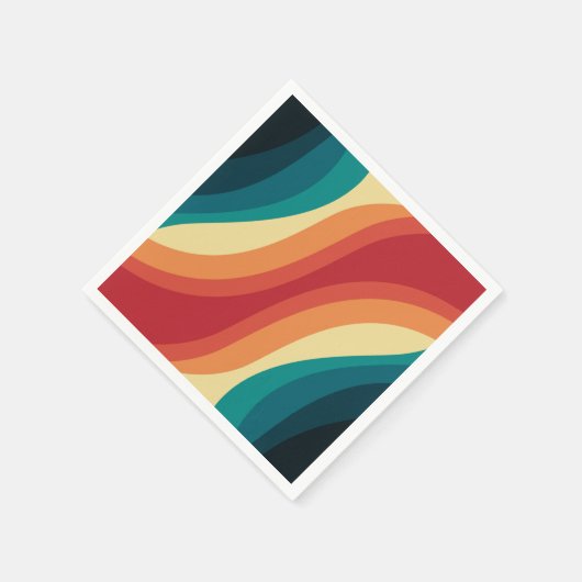 Das Design von mehrfarbigen Retrowellen Serviette (Ecke)