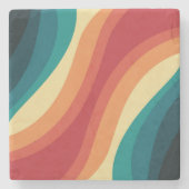 Das Design von mehrfarbigen Retrowellen Steinuntersetzer (Vorderseite)