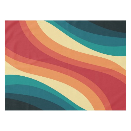 Das Design von mehrfarbigen Retrowellen Tischdecke (Vorderseite (Horizontal))