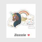 Das Design von Regenbogen und Wolken im Einhorn Aufkleber (Blatt)