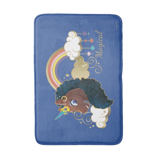 Das Design von Regenbogen und Wolken im Einhorn Badematte (Vorderseite Vertikal)