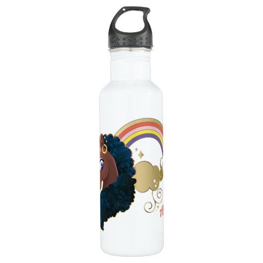 Das Design von Regenbogen und Wolken im Einhorn Edelstahlflasche (Vorderseite)