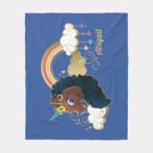 Das Design von Regenbogen und Wolken im Einhorn Fleecedecke (Vorderseite)