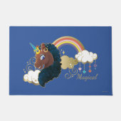 Das Design von Regenbogen und Wolken im Einhorn Fußmatte (Vorderseite)