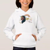 Das Design von Regenbogen und Wolken im Einhorn Hoodie (Vorderseite)