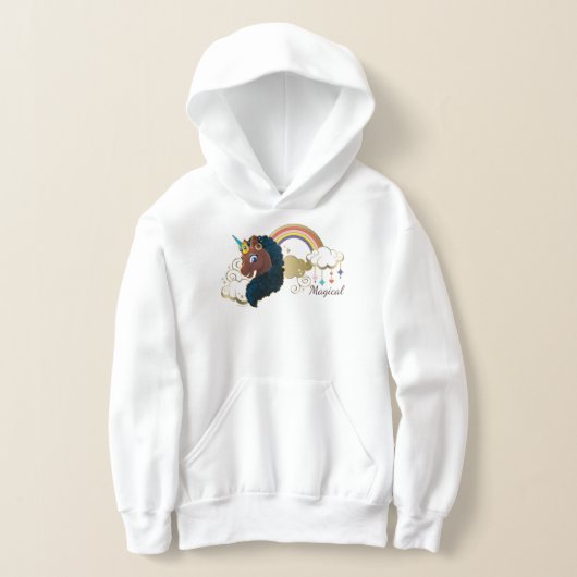 Das Design von Regenbogen und Wolken im Einhorn Hoodie (Ablage )