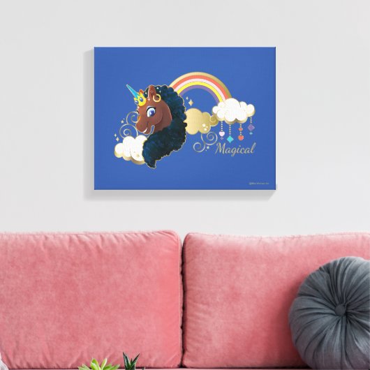 Das Design von Regenbogen und Wolken im Einhorn Leinwanddruck (Insitu (Wohnzimmer))