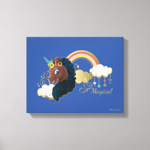 Das Design von Regenbogen und Wolken im Einhorn Leinwanddruck