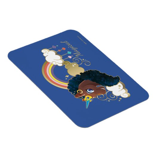 Das Design von Regenbogen und Wolken im Einhorn Magnet (Rechte Seite)